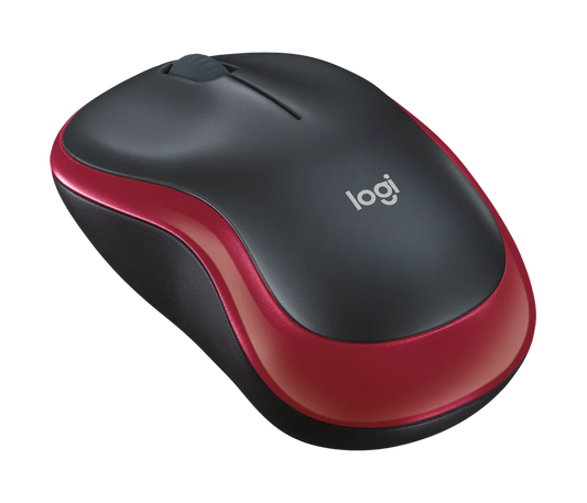 Logitech M185 wireless mouse with compact ergonomic design, featuring smooth tracking, reliable 2.4GHz wireless connectivity, and a plug-and-play USB receiver.