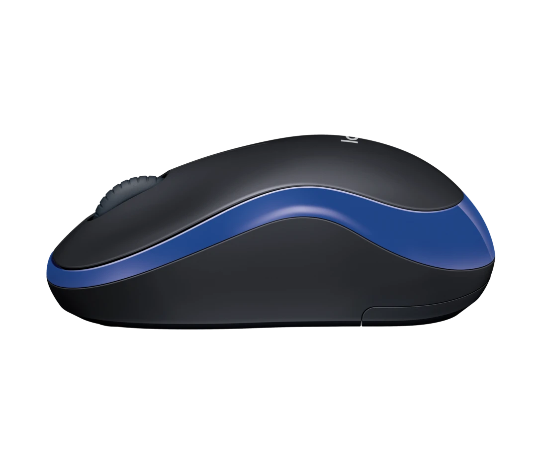 Logitech M185 wireless mouse with compact ergonomic design, featuring smooth tracking, reliable 2.4GHz wireless connectivity, and a plug-and-play USB receiver.