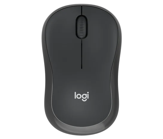 Logitech M240 Silent Bluetooth Mouse in graphite with ergonomic design and quiet click buttons