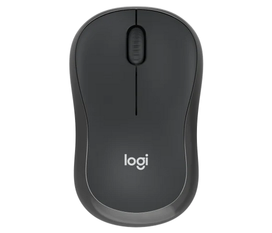 Logitech M240 Silent Bluetooth Mouse in graphite with ergonomic design and quiet click buttons