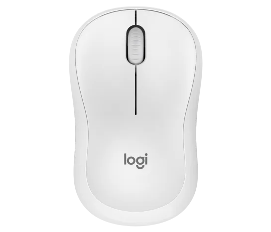 Logitech M240 Silent Bluetooth Mouse in off white with ergonomic design and quiet click buttons