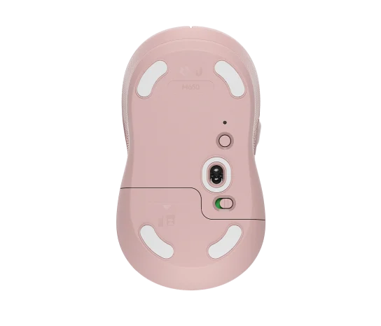 Logitech M650 Signature Wireless Mouse in rose with Bluetooth and Logi Bolt USB receiver for dual connectivity