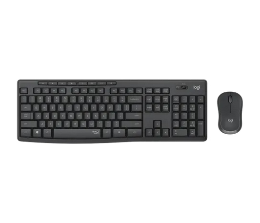 Logitech MK295 Wireless Keyboard and Mouse Combo in graphite with full-size keyboard and silent optical mouse