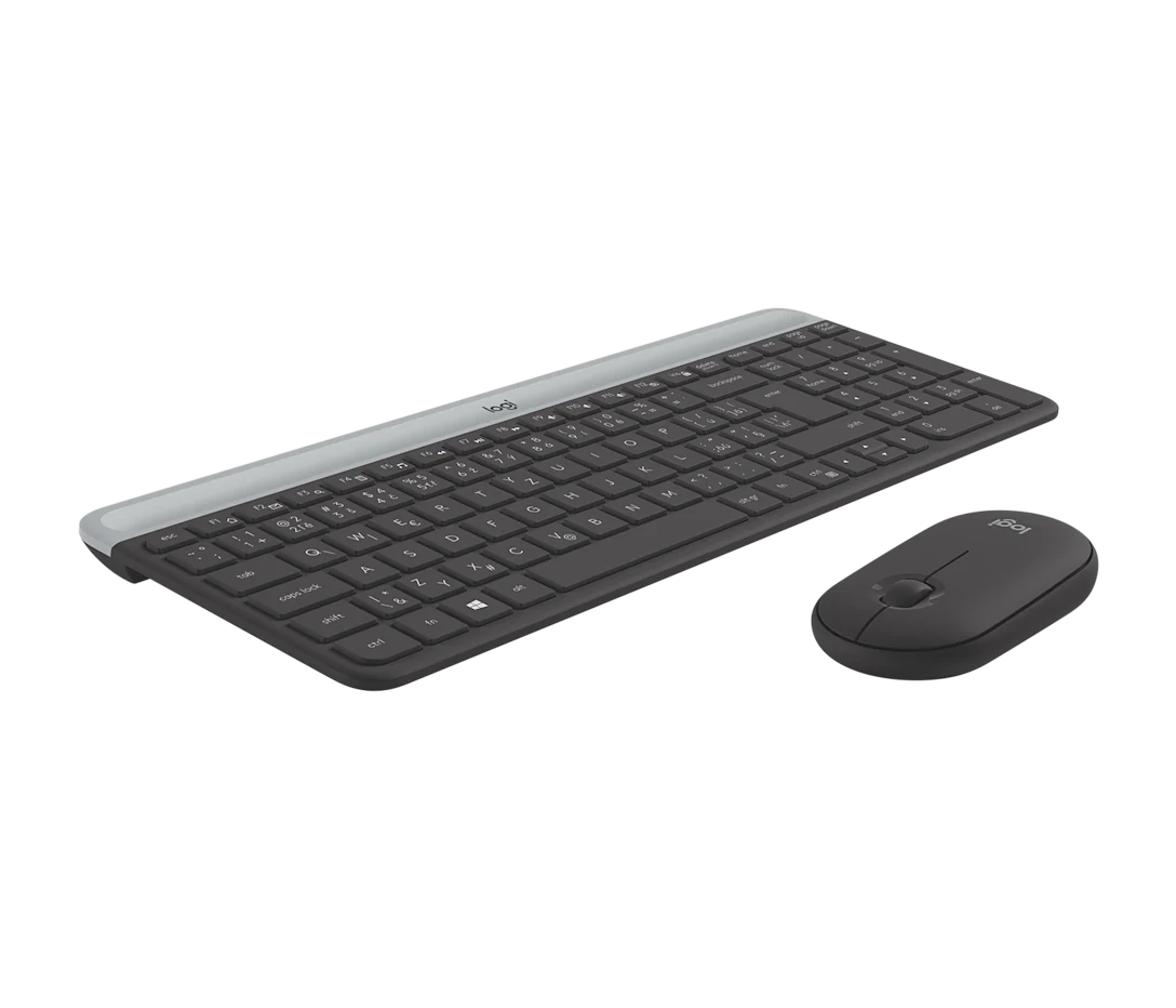 Logitech MK470 slim wireless keyboard and mouse combo with modern minimalist design, quiet typing, and reliable 2.4GHz wireless connectivity — perfect for contemporary workspaces.