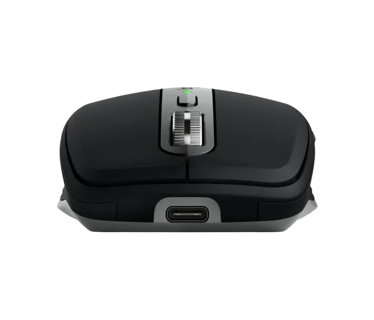 Side profile of Logitech MX Anywhere 3S mouse showing contoured shape for comfortable grip