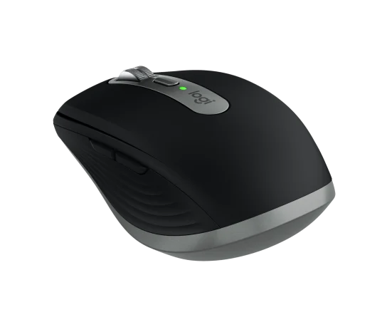 Side profile of Logitech MX Anywhere 3S mouse showing contoured shape for comfortable grip