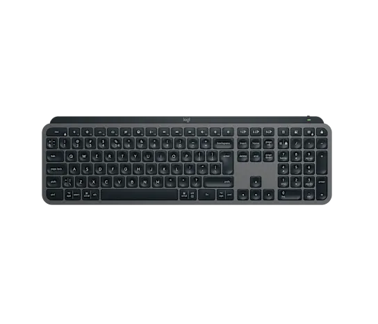 Logitech MX Keys S Wireless Keyboard in graphite with compact design and backlit keys