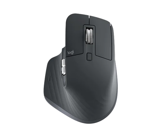 Logitech MX Master 3S Wireless Performance Mouse in graphite with ergonomic design and MagSpeed scroll wheel