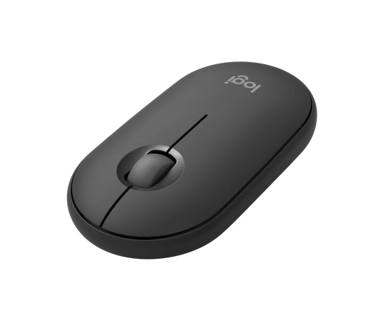 Logitech Pebble Mouse 2 M350 wireless mouse with sleek minimalist design, silent clicks, dual Bluetooth and USB-C connectivity, ideal for modern work and travel setups.