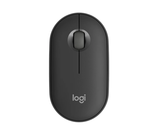 Logitech Pebble Mouse 2 M350 wireless mouse with sleek minimalist design, silent clicks, dual Bluetooth and USB-C connectivity, ideal for modern work and travel setups.