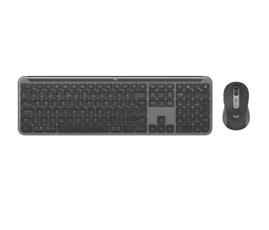 Logitech MK950 Signature Slim Combo in graphite with wireless slim keyboard and precision wireless mouse