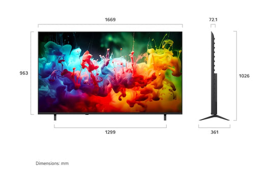 LG 75QNED70B6T 75-inch QNED Mini-LED smart TV - front view