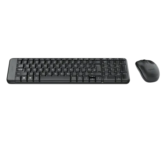 Logitech MK220 Wireless Keyboard and Mouse Combo with compact keyboard and optical mouse