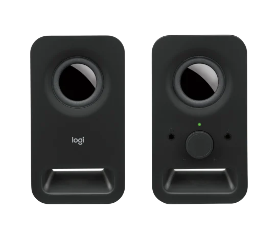 Logitech Z150 Desktop Speakers in black with compact 2.0 stereo design for desktop use