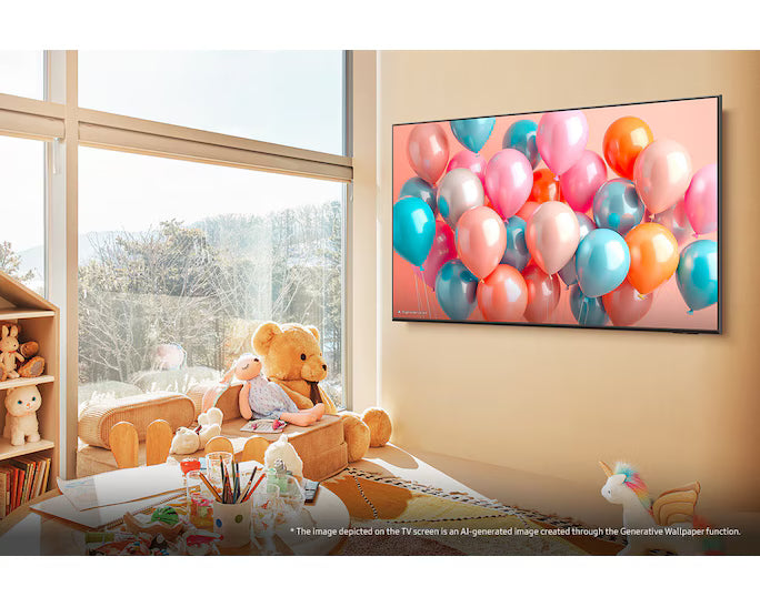 Samsung QA85Q7F 85-inch QLED 4K Smart TV displayed in a modern living room setup