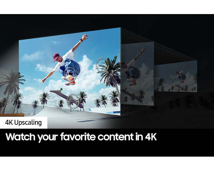 Samsung UA55DU7000 55-inch Smart TV home screen showing Tizen OS apps and streaming options