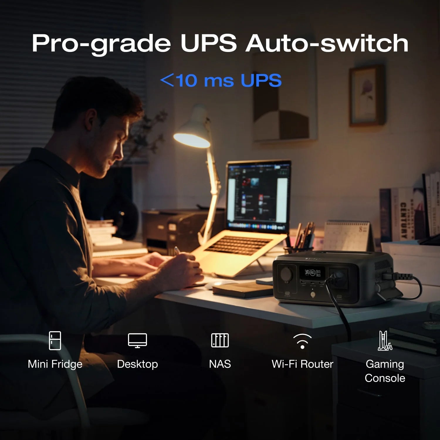 EcoFlow RIVER 3 UPS portable power station 245Wh battery 300W output 110W MPPT solar input 10ms UPS with SA socket for load shedding and backup power