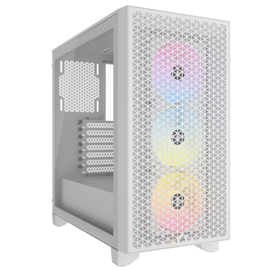 3000D RGB AIRFLOW White Mid-Tower Case 2x 3.5'' 2x 2.5'' Drive Bays Up - view 1