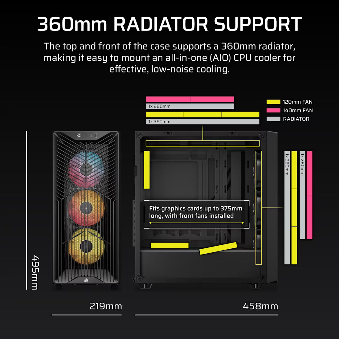 3200D RS ARGB Mid-Tower Case 3x RS120 ARGB fans incl - Black - view 8