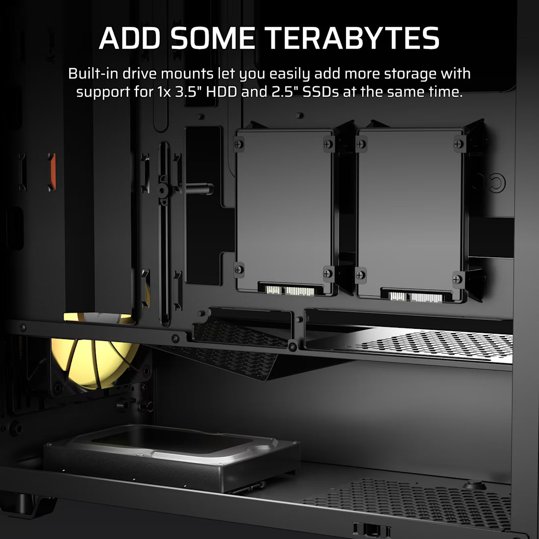 3200D RS ARGB Mid-Tower Case 3x RS120 ARGB fans incl - Black - view 6