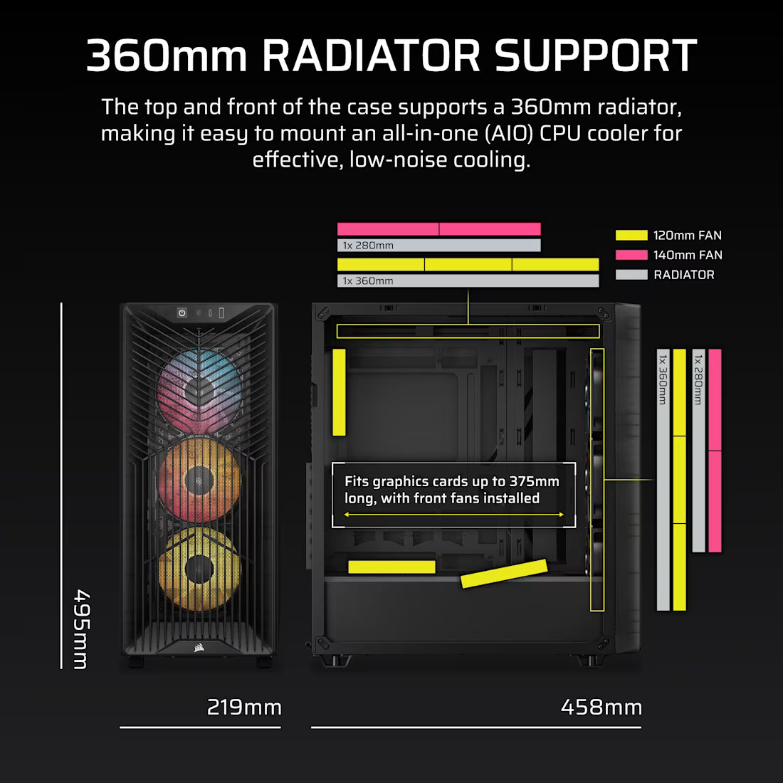 3200D RS Mid-Tower Case 3x RS120 fans incl - Black - view 5