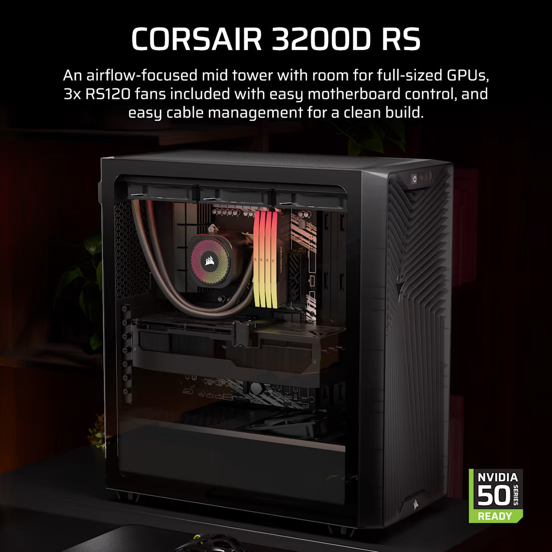 3200D RS Mid-Tower Case 3x RS120 fans incl - Smoke - view 8