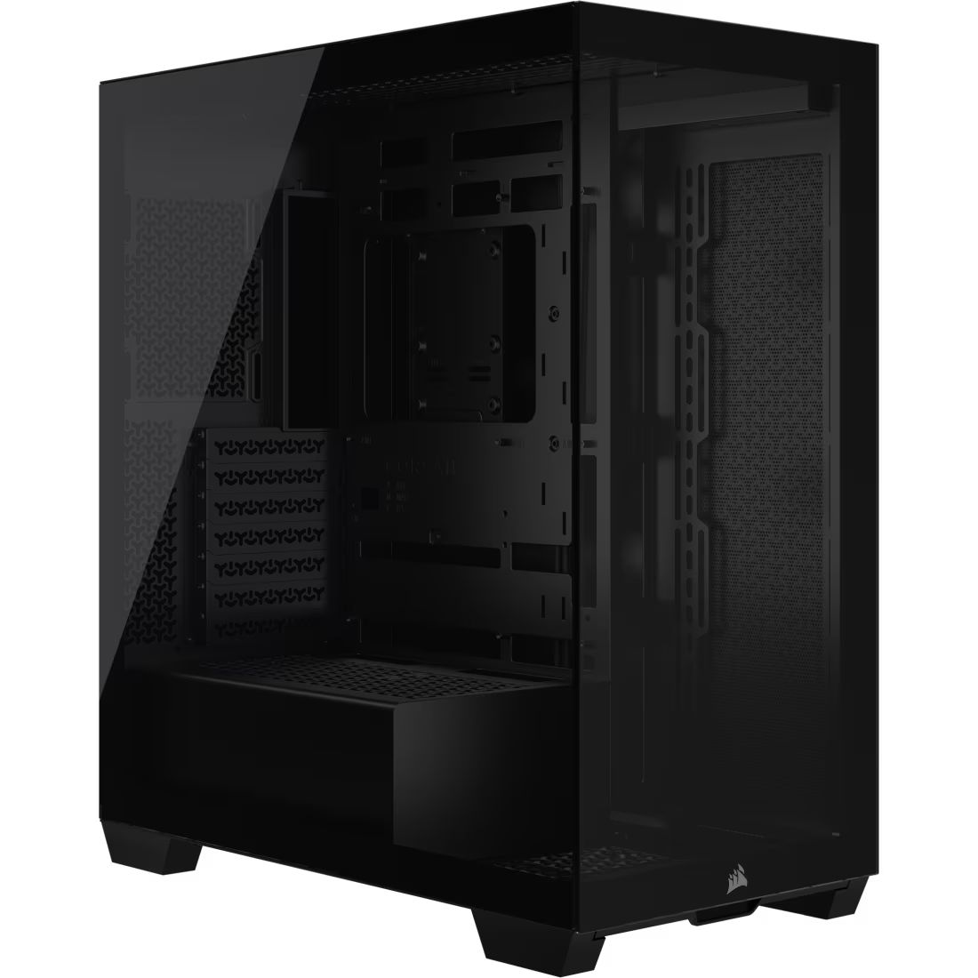 3500X Tempered Glass Black Mid-Tower Case 2x 3.5'' 2x 2.5'' Drive Bays - view 1