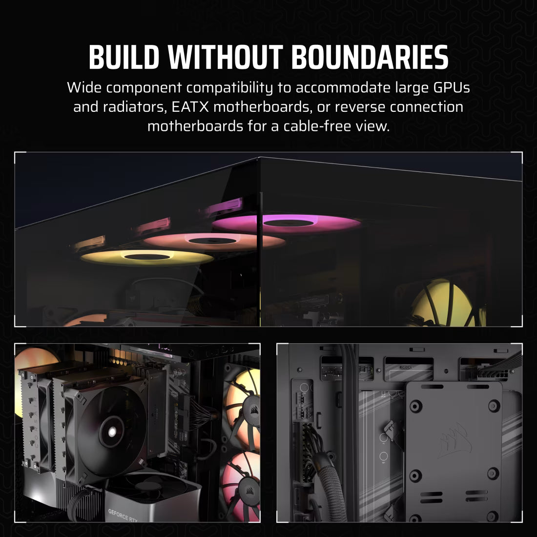 3500X Tempered Glass Black Mid-Tower Case 2x 3.5'' 2x 2.5'' Drive Bays - view 9