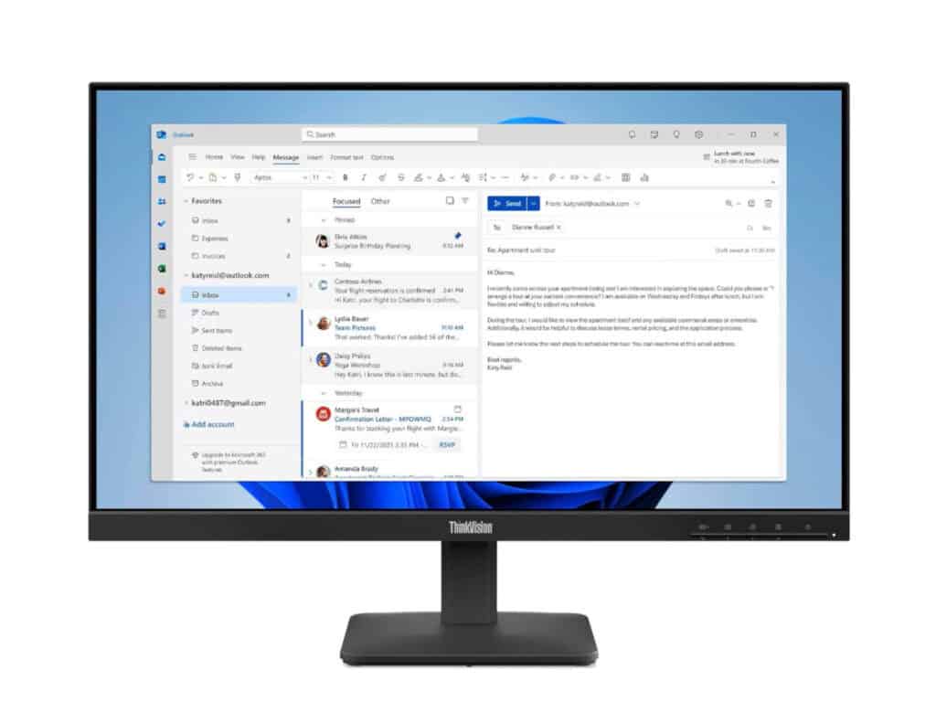 Lenovo ThinkVision S24-4e 23.8 inch Full HD monitor 1920 x 1080 100Hz 4ms business display