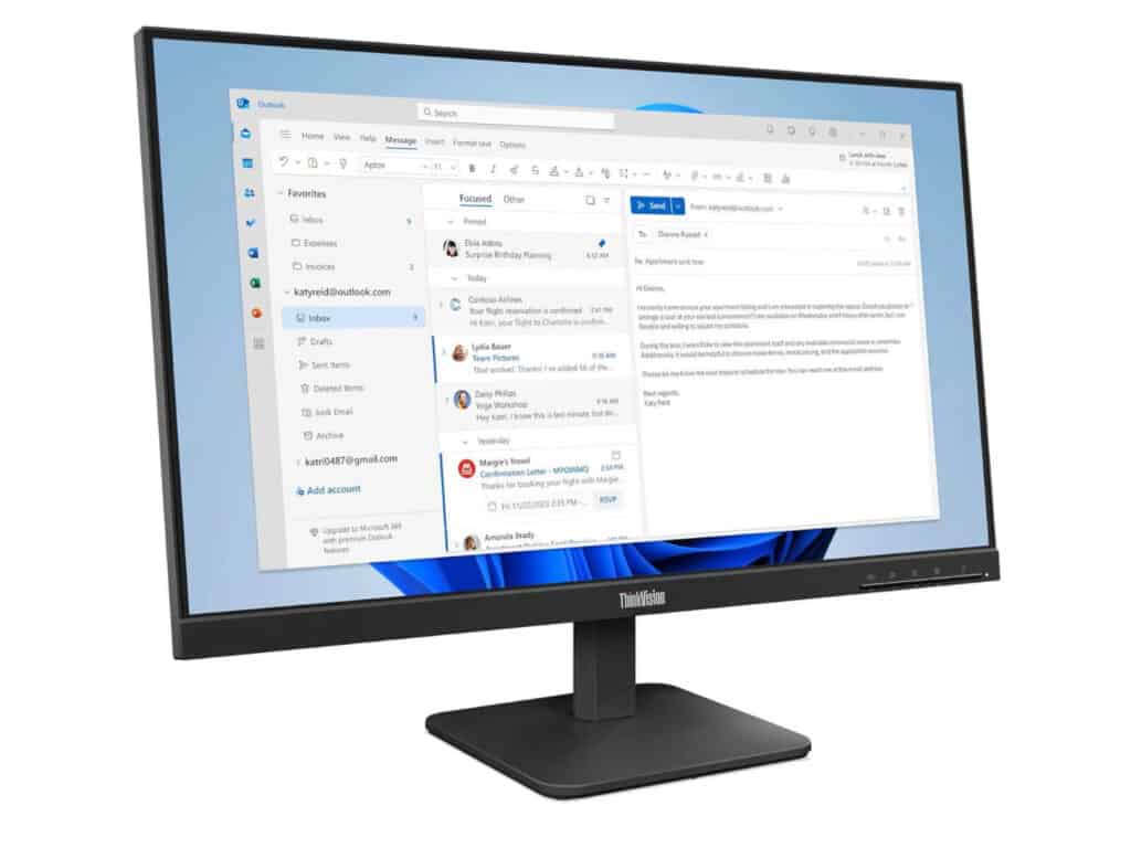 Lenovo ThinkVision S24-4e 23.8 inch Full HD monitor 1920 x 1080 100Hz 4ms business display