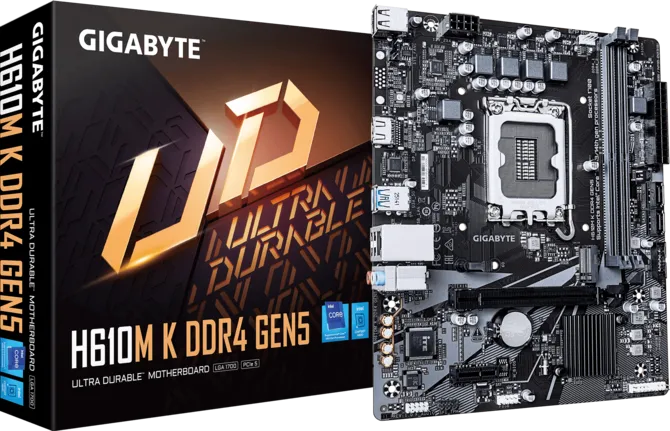 Gigabyte H610M K DDR4 Gen5 LGA1700 mATX Motherboard - front view
