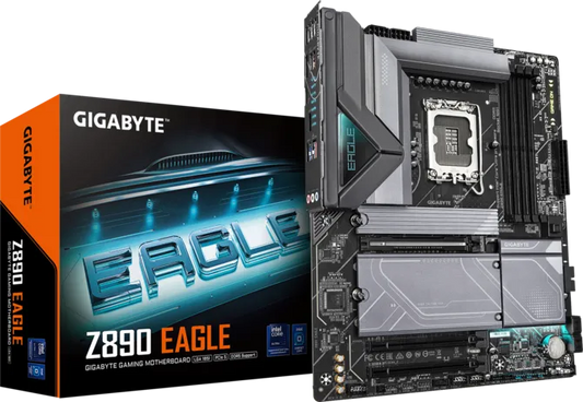 GIGABYTE Z890 EAGLE DDR5 motherboard with Intel Z890 chipset and LGA1851 socket for Core Ultra gaming productivity and desktop PC builds