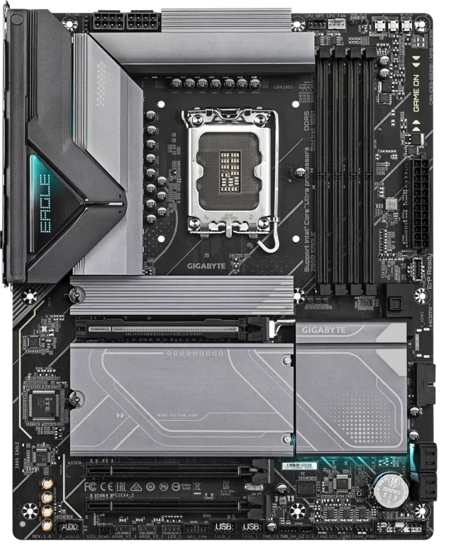 GIGABYTE Z890 EAGLE DDR5 motherboard with Intel Z890 chipset and LGA1851 socket for Core Ultra gaming productivity and desktop PC builds