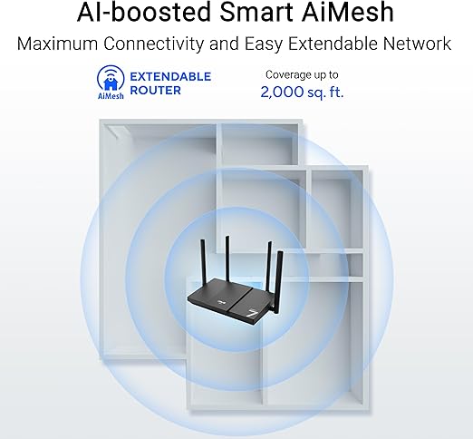 ASUS RT-BE50 WiFi 7 router for fast home and office internet with low latency and high-speed wireless connectivity