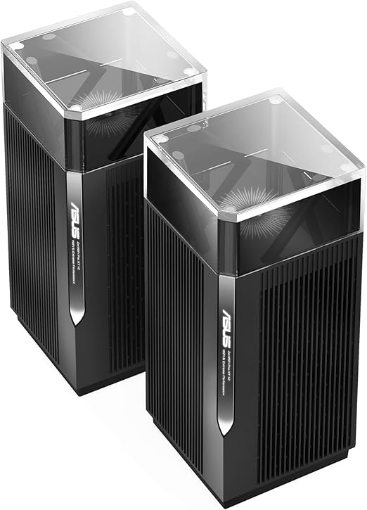 ASUS ZenWiFi Pro XT12 WiFi 6 mesh system 2 pack for whole home coverage with fast speeds and wide range