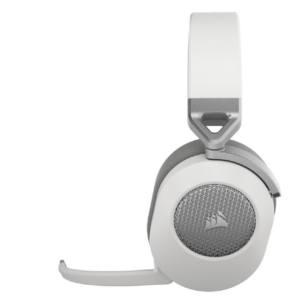 Corsair HS65 Wireless premium white gaming headset with Dolby audio and microphone