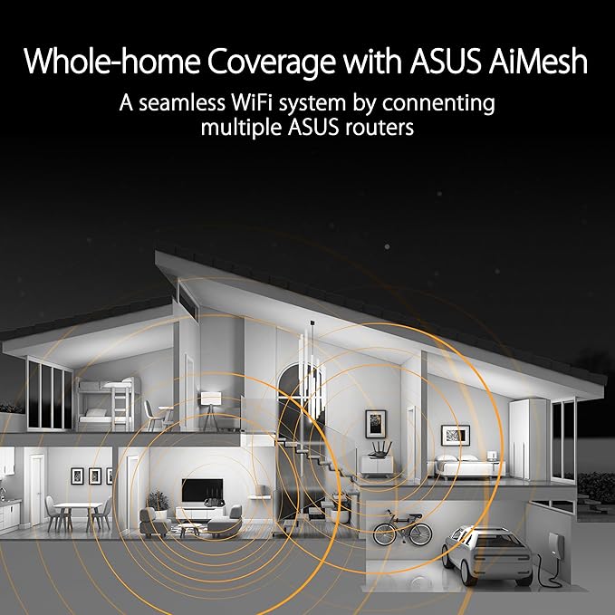 ASUS TUF-BE3600 WiFi 7 dual band AiMesh wireless router high speed gaming network device