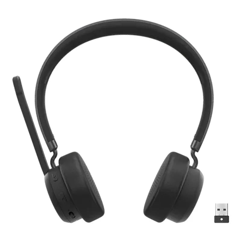 Lenovo VoIP wireless headset with noise cancelling microphone professional headset for calls and online meetings