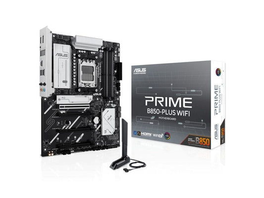 ASUS PRIME B850-PLUS WIFI AM5 ATX motherboard with AMD B850 chipset DDR5 PCIe 5.0 WiFi 6E 2.5Gb Ethernet and 3 M.2 slots