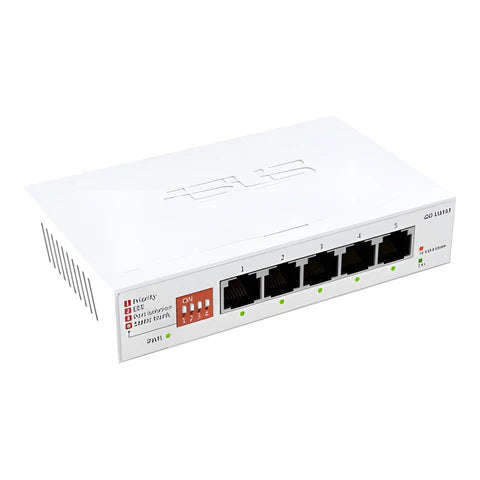 ASUS QG-U1050 2.5G Ethernet unmanaged switch with 5 multi-gigabit ports for home office gaming and NAS networking