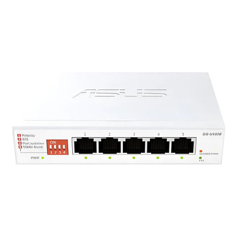 ASUS QG-U1050 2.5G Ethernet unmanaged switch with 5 multi-gigabit ports for home office gaming and NAS networking