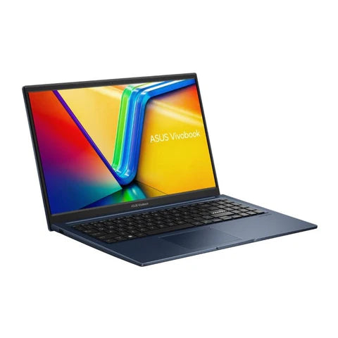 ASUS Vivobook X1504VA 15.6-inch FHD Laptop in blue with Intel Core i3-1315U, 16GB RAM, 512GB SSD, open view showing keyboard and screen