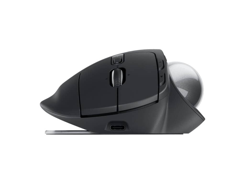 Logitech MX Ergo S Advanced wireless trackball mouse graphite ergonomic Bluetooth mouse for office productivity