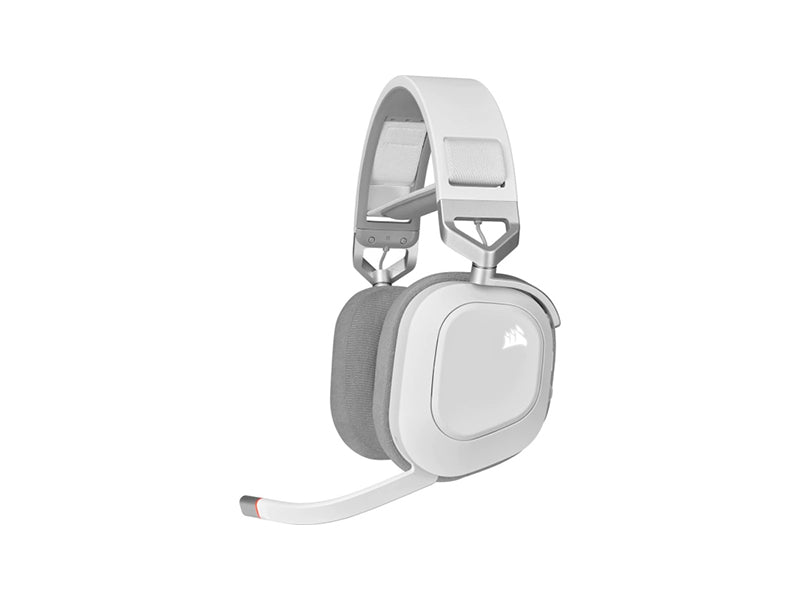 Corsair HS80 RGB wireless gaming headset white USB headphones with microphone RGB lighting