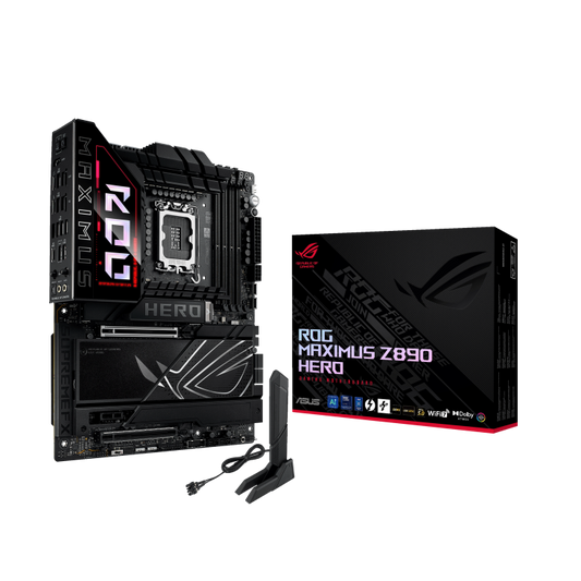 ASUS ROG MAXIMUS Z890 HERO LGA 1851 motherboard with DDR5 and advanced cooling for high-end gaming and overclocking builds