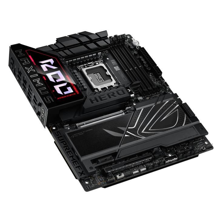 ASUS ROG MAXIMUS Z890 HERO LGA 1851 motherboard with DDR5 and advanced cooling for high-end gaming and overclocking builds