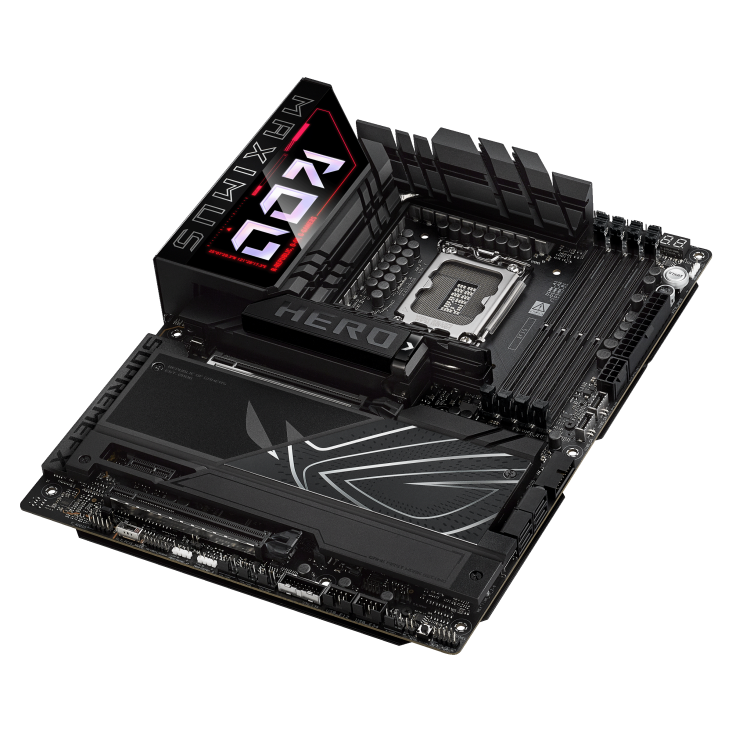 ASUS ROG MAXIMUS Z890 HERO LGA 1851 motherboard with DDR5 and advanced cooling for high-end gaming and overclocking builds