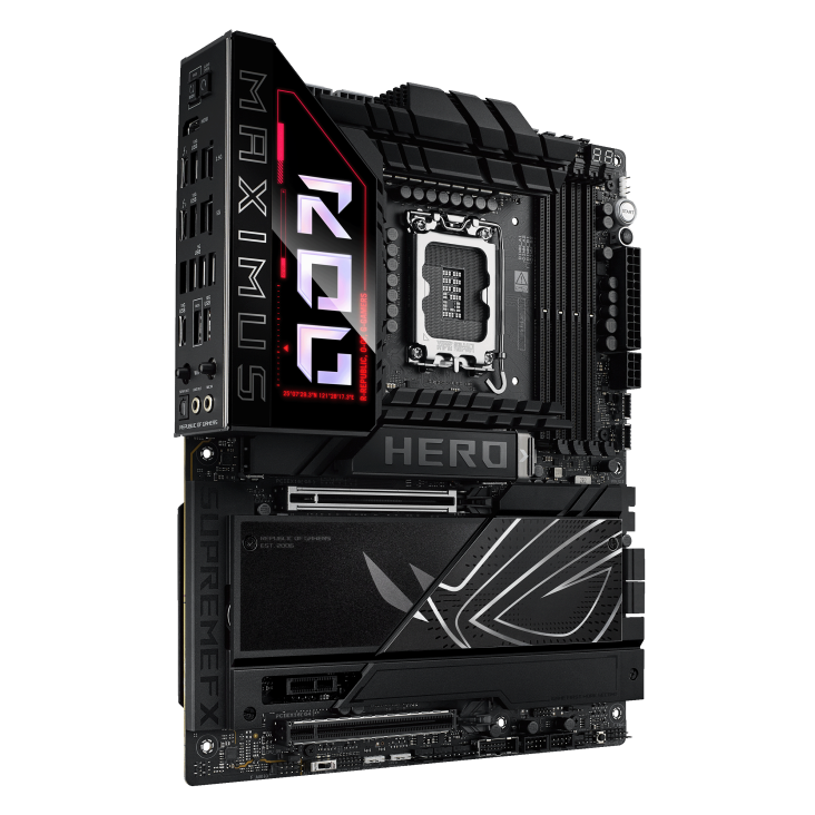ASUS ROG MAXIMUS Z890 HERO LGA 1851 motherboard with DDR5 and advanced cooling for high-end gaming and overclocking builds