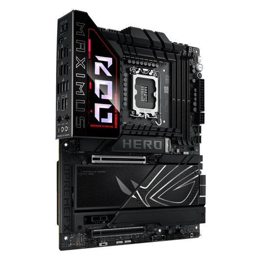 ASUS ROG MAXIMUS Z890 HERO LGA 1851 motherboard with DDR5 and advanced cooling for high-end gaming and overclocking builds