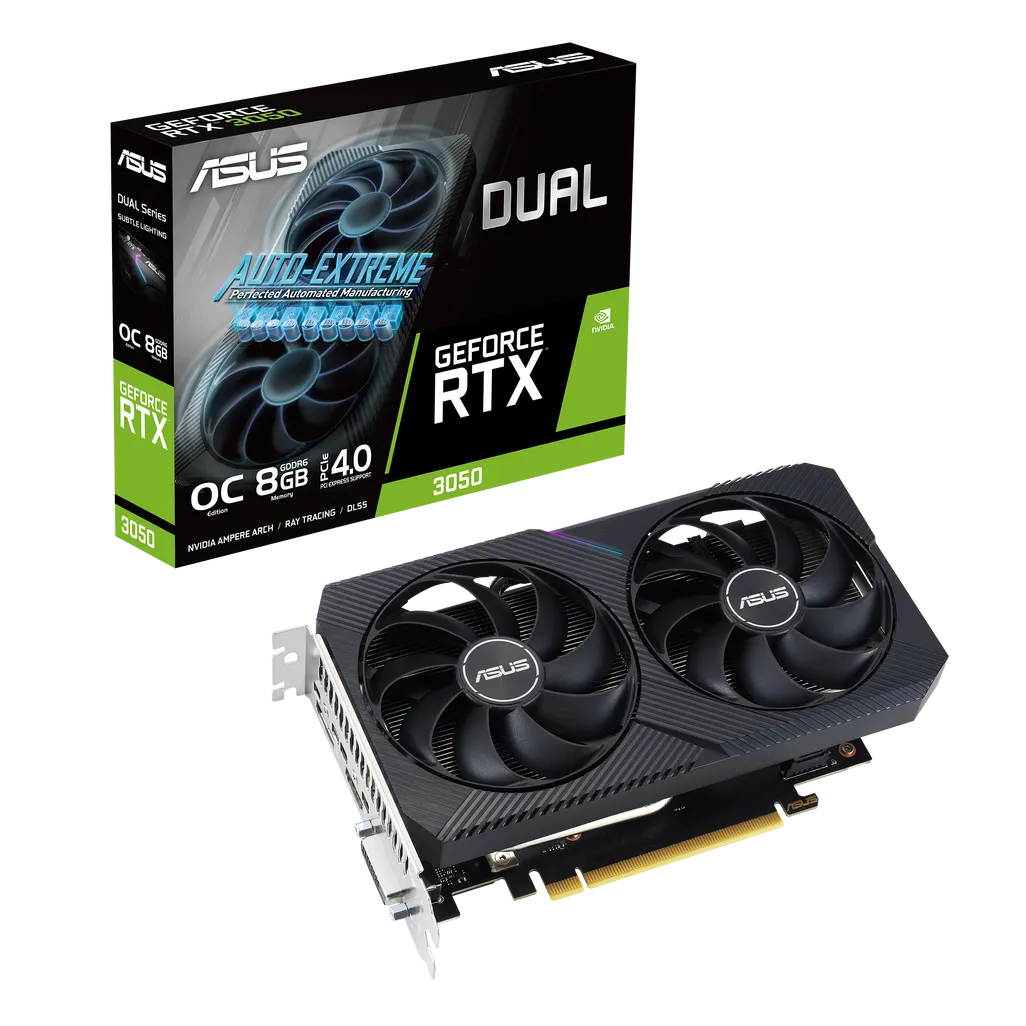 ASUS NVIDIA 8GB GDDR6 OC graphics card PCIe 4.0 1852MHz with HDMI DP DVI ports